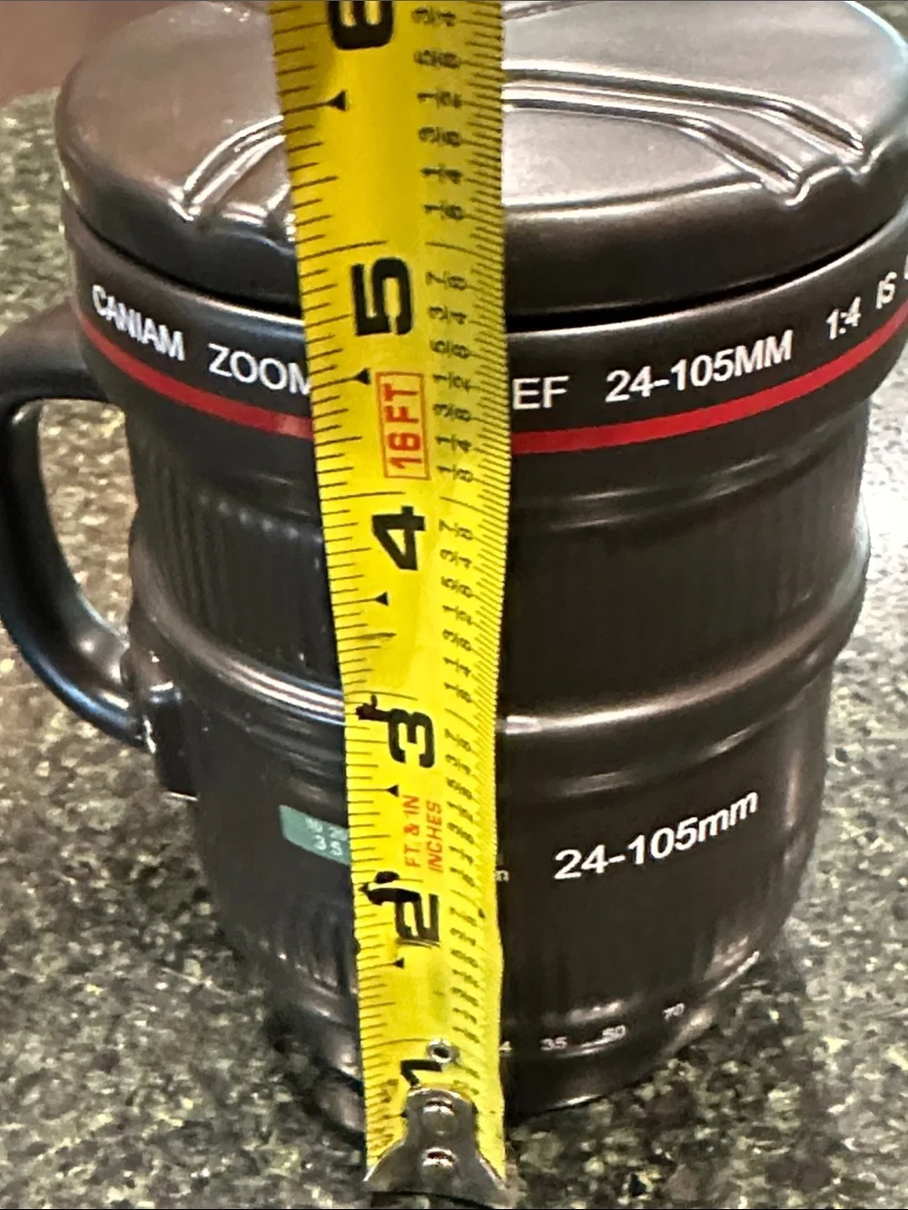 Camera Lens Coffee Mug 24-105mm caniam zoom with lid photography gift